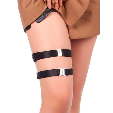 Anelli per Gambe Neri con Fibbie Regolabili - Stile Audace e Seducente